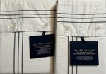 Ralph Lauren King Flat Sheet & Stand Pillowcase Set Sateen Handkerchief Graphite. Fixed Price $109.00.