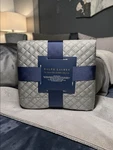 Ralph Lauren Rl Quilted Sateen Argyle Gray King Sham Pillow Cover Case Msrp $185. Fixed Price $22.54.
