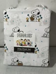 Peanuts Snoopy Woodstock Easter Spring Basket Floral Bunny King Sheet Set New. Fixed Price $69.99.