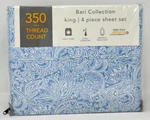 Sunham Bari 350 Thread Count Cotton Blend Paisley 4-PC. Sheet Set King Blue. Fixed Price $29.42.