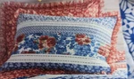 Pioneer Women Heritage Floral King Sham Set 2 Quilted Red White Blue Ruffle. Fixed Price $24.99.
