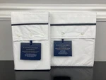 Ralph Lauren Palmer Percale Organic Flat Sheet Pillowcases White Loft Gray Queen. Fixed Price $99.00.