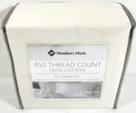 Member Mark 450 Thread Count 100% Cotton Full / Double Sheet Set Beige New. Fixed Price $21.24.