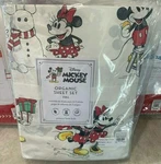 Pottery Barn Kids Teen Disney Mickey Mouse Holiday Full Sheet Set Christmas. Fixed Price $189.99.