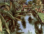Millard Owen Sheets - Queens Lagoon Hawaii 13 X Print 1957. Fixed Price $14.99.