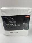 Simply Vera Wang Pima Cotton Sheets 600 Thread Count- Queen Solid White. Fixed Price $49.99.