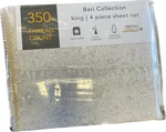 Sunham Bari 350 Thread Count Cotton Blend Paisley 4-PC. Sheet Set King Ivory. Fixed Price $32.95.