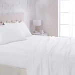 Basics 4 Piece Deluxe Microfiber Bed Sheets, Queen Size, Bright White, Solid. Fixed Price $33.46.