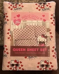 Nip Hello Kitty 100% Cotton Oeko Tex Queen Sheet Set In Own Case. Fixed Price $45.99.