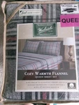 New Woolrich Queen Size Flannel Sheet Set ** Burgandy/grey #1163. Fixed Price $55.80.