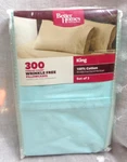 Better Homes And Gardens 300TC Wrinkle Free Pillowcases SET/2 Aqua Reef King. Fixed Price $11.99.