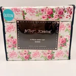 Betsey Johnson Queen Sheet Set 6 Piece Forever Rose Bow Pink Floral Microfiber. Fixed Price $45.00.