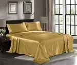 Satin Sheets King 4-PIECE, Gold Hotel Luxury Silky Bed Extra Soft 180. Fixed Price $55.99.