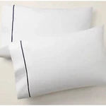 Ralph Lauren Palmer Percale King Pillowcase Set 2 White Polo Navy Organic Cotton. Fixed Price $31.50.