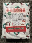 New Hello Kitty Christmas Bow/wreath Queen 4-PC Sheet Set Sanrio 100% Cotton. Fixed Price $26.09.