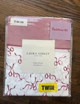 Laura Ashley Twin Sheet Set Red White Pink Trailing Bows 100% Cotton Percale New. Fixed Price $37.99.