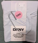 Dkny King Cooling Sheet Set 4 Piece Breathable & Lightweight Lite Blue. Fixed Price $45.99.