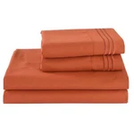 3/4 Pcs Soft Solid & Embroidery Bed Hotel Sheets Set 18 Inches Deep Pockets. Fixed Price $21.99.