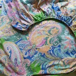 Ralph Lauren Flying Point Twin Fitted Sheet Paisley Floral Cotton Blue Green 17". Fixed Price $49.95.