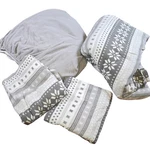 King Sheet Set Polar Fleece Gray/white Fitted Flat Pillowcases Berkshire Winter. Fixed Price $50.00.