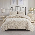 Madison Park Viola 3 Piece Tufted Cotton Chenille Damask Duvet Cover Set. Fixed Price $155.99.