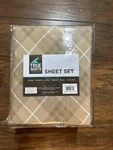 Nip True North Inverness Tan Plaid Cotton Flannel Queen Sheet Set. Fixed Price $65.79.