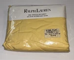 Vtg New Ralph Lauren Home King Flat Sheet Irregular Cotton 108X102 Bright Yellow. Fixed Price $47.03.