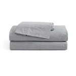 Queen Sheets Cotton Percale Lightweight Highland Ticking Stripe Navy Tommy Size. Fixed Price $114.99.