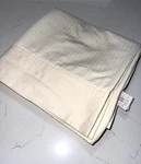 Wamsutta 100% Egyptian Cotton Sateen Queen Flat Sheet Eggnog White Stripe Hotel. Fixed Price $50.00.
