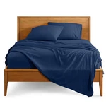 Queen Set 1800 Microfiber Deep Pockets 4 Piece Dark Blue Bare Home. Fixed Price $59.99.