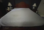 Sale! Lands End Oxford Cotton Pinstripe * King Fitted Sheet Blue & White Vg Vtg. Fixed Price $44.00.