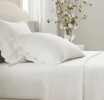 Armoire Collection Queen Scalloped Sheets Sets White New. Fixed Price $38.00.