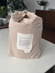 New Coyuchi Organic Crinkled Percale 4 Pcs Sheet Set Queen Pewter Beige. Fixed Price $179.99.