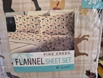 Pine Creek Flannel Queens Size Sheet Set. Fixed Price $39.99.
