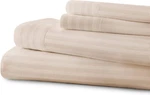 Spirit Hampton 5TH Ave King Sheet Set Champagne Embossed Stripe Microfiber New. Fixed Price $44.95.