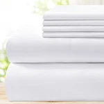King Size Sheets Set White Soft Hotel Luxury 1800 Thread Count Deep Pocket. Fixed Price $45.75.