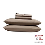 Cozy Earth Luxury Bed Sheet Set - 100% Viscose From Bamboo Fabric, King Walnut. Fixed Price $483.50.
