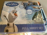 New Disney Frozen Olaf Microfiber Full Comfortable Bedding Sheet Set 4PC Blue. Fixed Price $16.99.