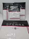 Sferra Grande Hotel White King Duvet Set 4PC Red Berry Stripes Cotton Italy New. Fixed Price $260.00.