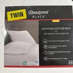 Beautyrest Black Twin Sheet Set Egyptian Cotton Rich 1000 Thread Count Soft. Fixed Price $30.00.