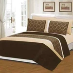 Royal Bamboo King Duvet Cover Set 6 Pc Brown And Tan Print. Fixed Price $75.00.