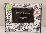 Betsey Johnson Black Gray Ballet Bows Twin 4-PIECE Sheet Set Coquette Ribbon New. Fixed Price $32.95.