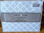 Lush Supersoft Microfiber Wrinkle Free Twin Sheet Set Medallion Light Blue. Fixed Price $27.50.
