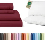 Luxury King Size 4-PIECE Sheet Set + 2 Cotton Bed Pillows. Fixed Price $135.99.