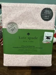 Kate Spade Full Sheet Set 100% Cotton Percale Pale Pink White Heart Outline. Fixed Price $49.99.