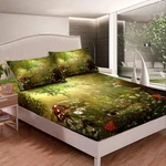 Erosebridal Magic Fitted Sheet Mushroom Twin Size Daisy Leaves Bran. Fixed Price $5.99.