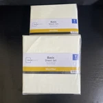 Lot 2 Sets Mainstays Basic Microfiber 3 Piece Twin Sheet Ivory. Fixed Price $24.99.