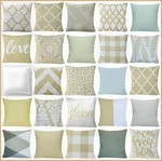 Beige Cushion Cover Khaki White Gray Bed Sofa Soft Plaid Pillow Case 18X18" Usa. Fixed Price $7.48.