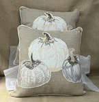 Set Of Rizzy Home 20 X Fall Harvest Natural /grey Pumpkins Throw Pillows. Fixed Price $32.00.