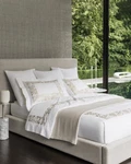 Italy Sferra Saxon Cotton Percale Duvet Cover With Elaborate Embroidery. Fixed Price $1031.00.